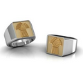 Two Tone Logo Signet Ring